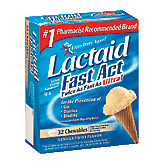 Lactaid Fast Act lactase enzyme supplement chewables Left Picture